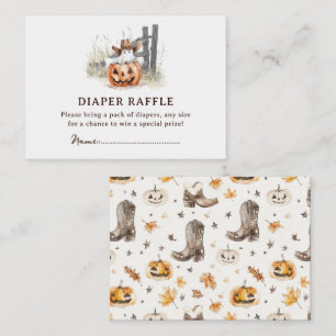 Een kleine Boo' Western Halloween Luier Raffle Informatiekaartje