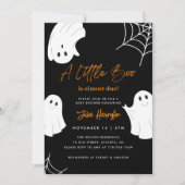 Een Kleine Boo Zwarte Halloween Baby Shower Kaart (Voorkant)
