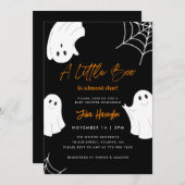 Een Kleine Boo Zwarte Halloween Baby Shower Kaart (Voorkant / Achterkant)