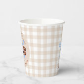 Een kleine boon is aan het brouwen papieren bekers (Links)