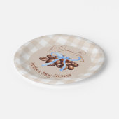 Een kleine boon is aan het brouwen papieren bordje (Gekanteld)