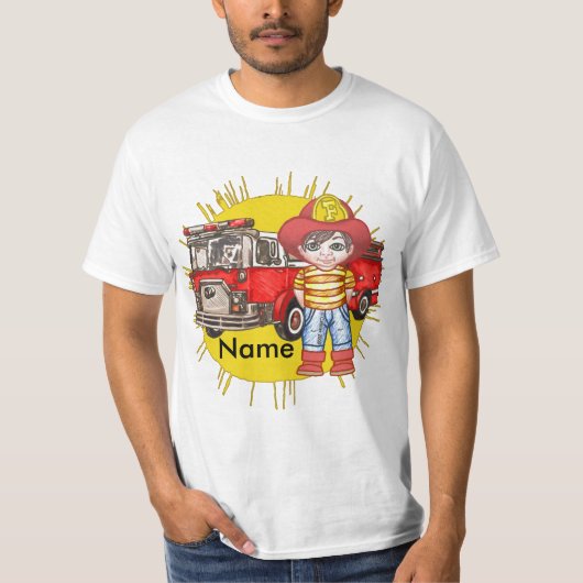 Een kleine brandweerman t-shirt (Voorkant)