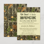 Een kleine buck is onderweg. Camo Invite Kaart (Voorkant / Achterkant)