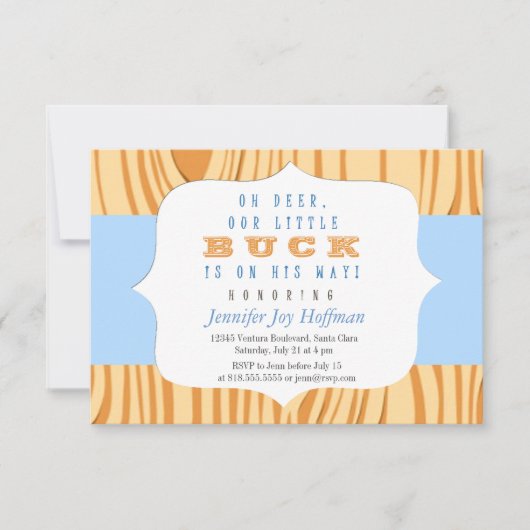 Een kleine buck is onderweg. Camo Invite Kaart (Voorkant)