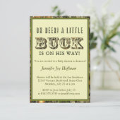 Een kleine buck is onderweg. Camo Invite Kaart (Staand voorkant)
