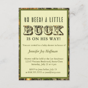 Een kleine buck is onderweg. Camo Invite Kaart