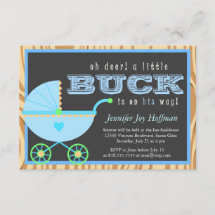 Een kleine buck is onderweg. Camo Invite Kaart