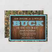 Een kleine buck is onderweg. Camo Invite Kaart (Voorkant / Achterkant)