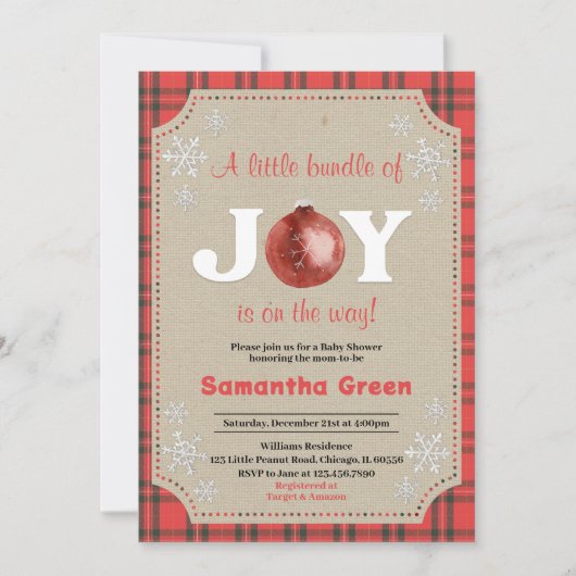 Een kleine bundel van Joy Baby shower Kaart (Voorkant)