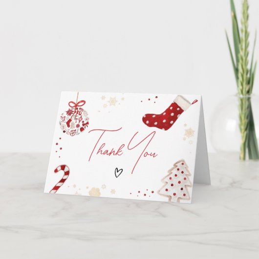 Een kleine bundel van Joy Christmas Baby shower Bedankkaart (Voorkant)