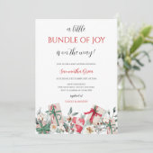 Een kleine bundel van Joy Christmas Baby shower Kaart (Staand voorkant)