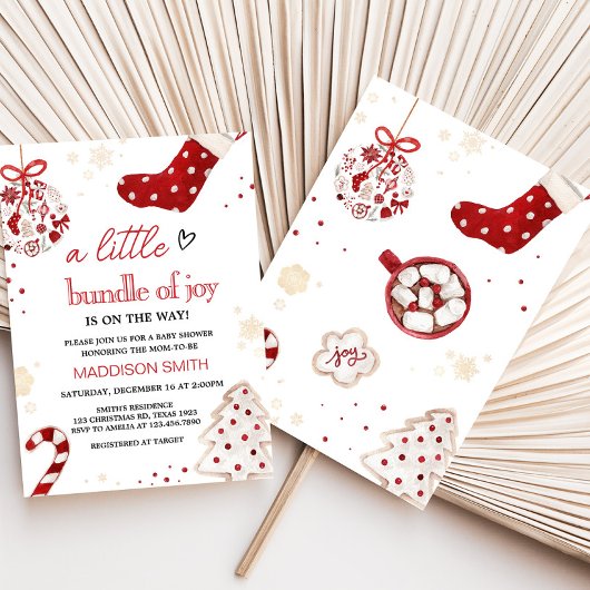 Een kleine bundel van Joy Christmas Baby shower Kaart
