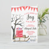 Een kleine bundel van vreugde is op de weg Baby sh Kaart (Staand voorkant)