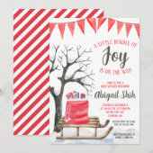 Een kleine bundel van vreugde is op de weg Baby sh Kaart (Voorkant / Achterkant)