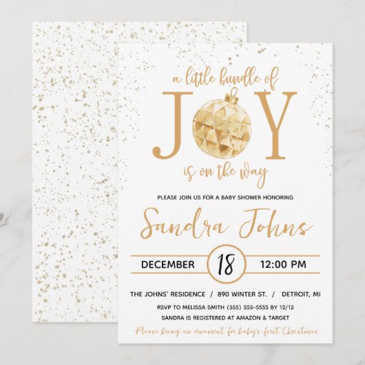 Een kleine bundel van vreugde is op de weg Baby sh Kaart (Voorkant / Achterkant)