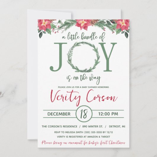 Een kleine bundel van vreugde is op de weg Baby sh Kaart (Voorkant)