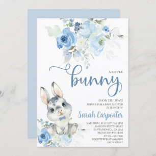Een kleine Bunny Baby shower Boy nodiging Kaart