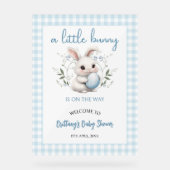 Een kleine Bunny Blue Boy Baby shower welkom Acryl Bord (Voorkant)