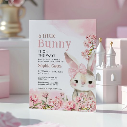 Een kleine Bunny is onderweg Baby shower Kaart