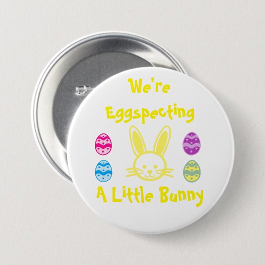 Een kleine bunny ronde button 7,6 cm (Voorkant /achterkant)