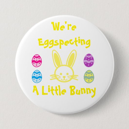 Een kleine bunny ronde button 7,6 cm (Voorkant)