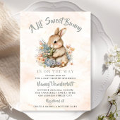 Een kleine Bunny Wildflower Baby shower uitnodigin Kaart