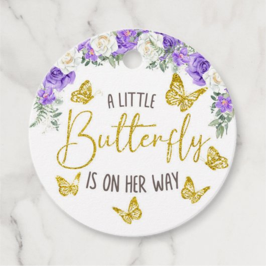 Een kleine Butterfly is onderweg naar Circle Bedankjes Labels (Voorkant)