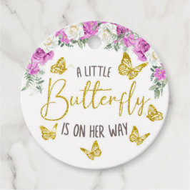 Een kleine Butterfly is onderweg naar Circle Favor Bedankjes Labels