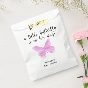 Een kleine Butterfly is op weg naar Baby shower Bedankzakje