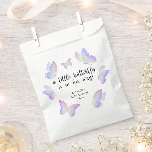 Een kleine Butterfly is op weg naar Baby shower Bedankzakje (Geknipt)