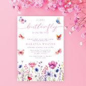 een kleine Butterfly Paarse schattige bloemen Baby Kaart