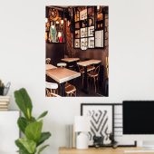 Een kleine cafe | AI Art Poster (Thuiskantoor)