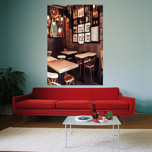 Een kleine cafe | AI Art Poster