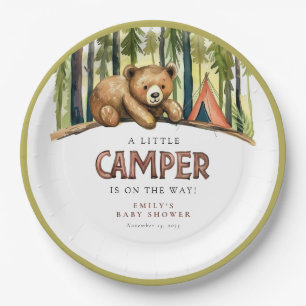 Een Kleine Camper Bos Baby Shower Papieren Bordje