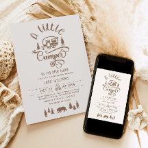 Een kleine camper is onderweg naar het Baby shower