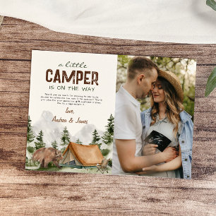 Een kleine Camper op Weg Foto Baby Jongens Borrel Bedankkaart