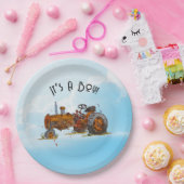 Een kleine chauffeur is onderweg papieren bordje (Feest)