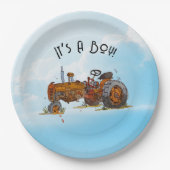 Een kleine chauffeur is onderweg papieren bordje (Voorkant)