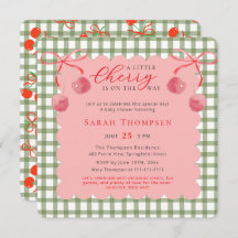 Een kleine Cherry Baby shower uitnodiging