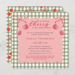 Een kleine Cherry Baby shower uitnodiging