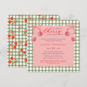 Een kleine Cherry Baby shower uitnodiging