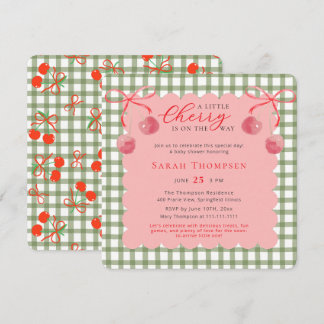 Een kleine Cherry Baby shower uitnodiging
