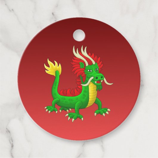 Een Kleine Chinese Draak Bedankjes Labels (Voorkant)