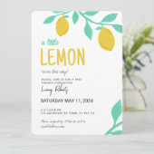 Een kleine citroen is onderweg! Baby Shower Kaart (Staand voorkant)