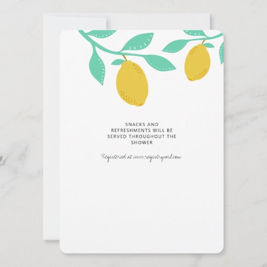 Een kleine citroen is onderweg! Baby Shower Kaart (Achterkant)