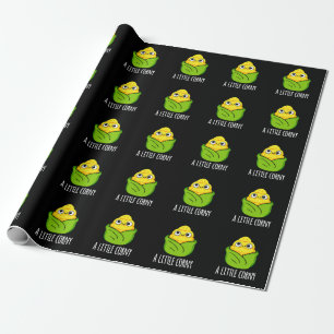 Een kleine Corny Funny Baby Corn Pun Dark BG Cadeaupapier
