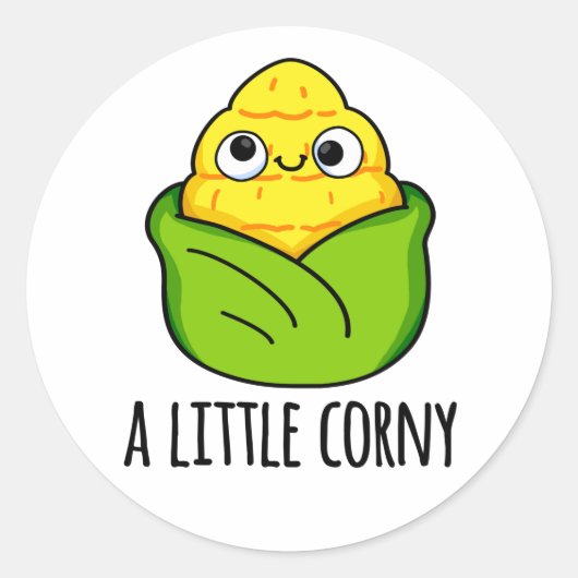 Een kleine Corny Funny Baby Corn Pun Ronde Sticker (Voorkant)