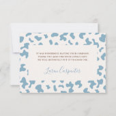 Een kleine Cowboy Baby shower Blauw Dank u kaart (Achterkant)