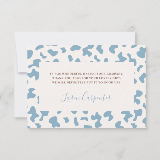 Een kleine Cowboy Baby shower Blauw Dank u kaart (Achterkant)