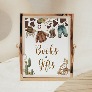 Een kleine cowboy Baby shower boeken en geschenken Poster